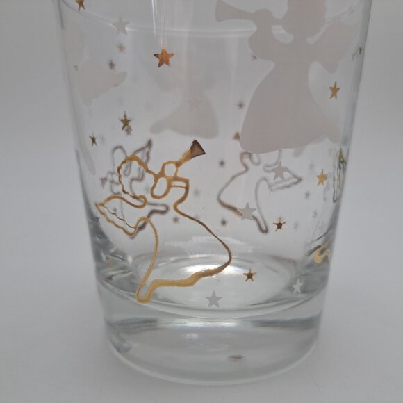 Anchor Hocking Clear Glass Gold White Angel and Star Design Mid-Century Modern - Picture 7 of 13